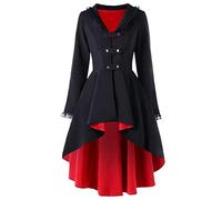 Halloween Costumes Womens Autumn Winter Jackets Coat Steam Punk Vintage Gothic Victorian Medieval Renaissance Tailcoat Ladies Irregular Hem Outfits Trench Overcoats Cosplay Outwear Plus Size