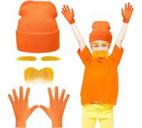 Halloween Costumes, Women's Fancy Dress Costumes, Pack of 3 Halloween Costume Men's Set with Hat, Eyebrows, Moustache and Gloves, Beard Costume for Carnival, Halloween, Christmas, Mexican Cosplay