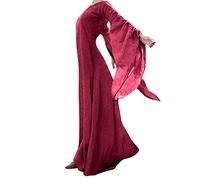 Halloween Costumes Women's Medieval Costume Dresses Plus Size Off Shoulder A-Line Mesh Patchwork Medieval Costume Floor Length Off Shoulder Vintage Witch Dresses for Party Cosplay Outfit