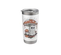 Halloween Cottagecore Ghost Mushroom Forest Fall Rain Stainless Steel Insulated Tumbler