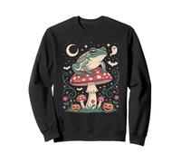 Halloween Cottagecore Toad Mushroom Frog Pumpkin Sweatshirt