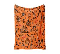 Halloween Couch Blankets Cute Ghost Black Soft Fuzzy Plush Cozy Fleece Blanket Cozy Fleece Blankets for Couch Sofa Bed Lounging Halloween Bedroom Decor Personalised Gifts