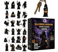 Halloween Count Down Calendar | Gothic Acrylic 24 Days 2D Reaper | Funny Wall Party Decorations | for Window Door Wall Fireplace Mantel Tree Backpack Home Office