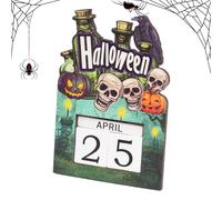 Halloween Countdown,2025 Halloween Wooden Decorations | Adjustable Festival Advent Craft for Bedroom Vacation Party Kitchen Classroom Teens