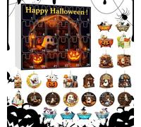 Halloween Countdown - 24 Day Reading Ghost Countdown Ornaments - 2D Acrylic Pendant for Home Halloween Fireplace Haunted House Tree Indoor Display