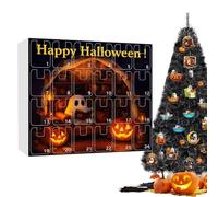 Halloween Countdown,24 Day Reading Ghost Countdown Ornaments | 2D Acrylic Pendant for Home Halloween Fireplace Haunted House Tree Indoor Display