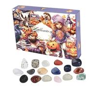 Halloween Countdown Advent | 24 Days Collectible Stone Halloween,Festival Advent Decoration for Youth Daughters Nieces Teenagers Boys Nephews Sons
