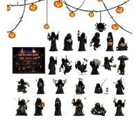 Halloween Countdown Advent | 2D Acrylic Gothic Pendants | 24 Days Count Down To Halloween Ornaments | for Home Party Living Room Entryway School Dormitory Farmhouse Haunted House
