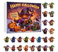 Halloween Countdown Advent Calendar 2025 - Witch-Themed Calendar with 24 Mini 2D Hanging Witches Ornaments, Bats, Haunted House & More - Festive Halloween Decor & Gift (F)