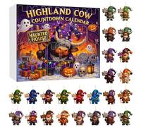 Halloween Countdown Advent Calendar 2025 - Witch-Themed Calendar with 24 Mini 2D Hanging Witches Ornaments, Bats, Haunted House & More - Festive Halloween Decor & Gift (G)