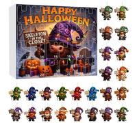 Halloween Countdown Advent Calendar 2025 - Witch-Themed Calendar with 24 Mini 2D Hanging Witches Ornaments, Bats, Haunted House & More - Festive Halloween Decor & Gift (D)