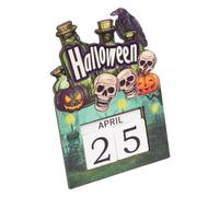 Halloween Countdown Blocks - 2025 Wooden Block Calendar Desktop Halloween - Adjustable Craft Advent Festive for Birthday Party Teens Classroom and Place