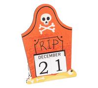 Halloween Countdown Blocks, 2025 Wooden Calendar Blocks, Adjustable Holiday Advent Decor for Adults Birthday Party Kitchen Classroom