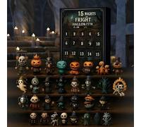 Halloween Countdown Calendar 2025, Advent Box 31 Nights of Fear with Figurines, Mini Ornaments and Hanging Charms, Scary Dolls Collectible
