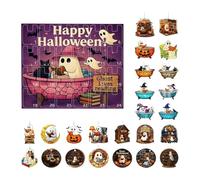 Halloween Countdown Calendar 2025 | Ghost Bubble Bath Ornament Adventcalendar with 24pcs Acrylic Ghost Decor | Spooky Ghosts Reading Book Decor for Halloween, Bookworms & Holiday Collectors