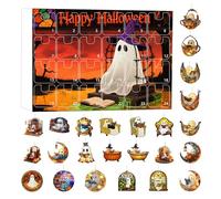 Halloween Countdown Calendar 2025 Hanging Ornament | 24-Day Flat Acrylic Set | Spooky Theme Decor for Doors, Walls, or Party Spaces