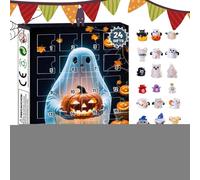 Halloween Countdown Calendar, 2025 Spooky Ghost Display, Cute Classic Doll Decor, Festive Holiday Ornament, for Desk, Bookshelf, Window, Home, Shop, Teen, Adult Use More