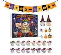 Halloween Countdown Calendar 24 Days Ghost Theme - Countdown Calendar to Count Days To Halloween 2025 | 2D Acrylic for Adults and Kids Gift Parties Tree Girls Boys Stocking