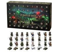 Halloween Countdown Calendar 31 Day 2D Acrylic Army Tank Figures Collectors | 31-day army countdown with flat acrylic combat figures - tanks, soldiers and vehicles build a mini battlefield.
