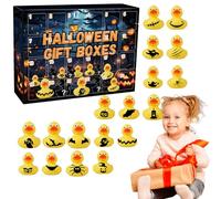 Halloween Countdown Calendar, Advent 24 Days Countdown Calendar, Rubber Ducks Figures Toy Planner Ornament Holiday Decor for Desk Wedding Classroom Family Kids Teen Toddler Boy