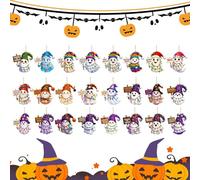 Halloween Countdown Calendar, Count Down To Halloween With 24 Pendant Ghost Figures, Seasonal Decoration Acrylic 2D For Students Adults School Bag