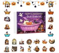 Halloween Countdown Calendar, Countdown To Halloween Decoration, Acrylic Collectible Ornament, 2D Ghost Keepsake for Family Students Adults Kids Friends Living Room Mantel Wall Fence Window