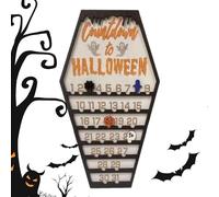Halloween Countdown Calendar Decoration, Festive Table Decoration, Wooden Board for Counting the Day for Dining Table, Bedside Table, Cabinet, Living Area