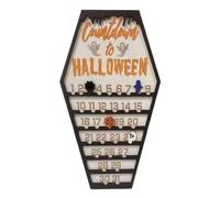 Halloween Countdown Calendar - Festive Wooden Wall Countdown, Vintage Tabletop Decor Piece | Creepy Display Block Ornament, Haunted Holiday Date Tracker, Reusable Rustic Calendar For Dining Table, Liv