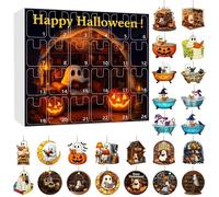 Halloween Countdown Calendar，Ghost Bubble Bath Ornament Advent Calendar, Spooky Ghost Reading Book Decor for Halloween Lovers, Bookworms & Holiday Collectors (#02)
