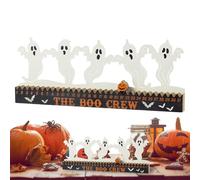 Halloween Countdown Calendar - Ghost Halloween Bedroom Decor | Cute Wooden Calendar Ornament Figurine 31 Day for Desktop Table, Living Bedroom