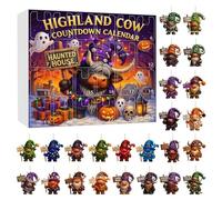 Halloween Countdown Calendar, Gnome Acrylic Figurine Set, 2025 Holiday Advent Display, Festive Keepsake, 24 Day Surprise Toy for Kids Family Use, 12.6x11.42x1.38 Inches