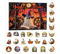 Halloween Countdown Calendar Hanging Ornament | 2025 Edition | 24-Day Flat Acrylic Decor with Ghosts & Bats - Perfect for Family Festivities