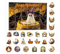 Halloween Countdown Calendar Hanging Ornament | 2025 Edition | 24-Day Flat Acrylic Decor with Ghosts & Bats - Perfect for Family Festivities