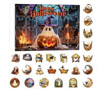 Halloween Countdown Calendar Hanging Ornament | 2025 Edition | 24-Day Flat Acrylic Decor with Ghosts & Bats - Perfect for Family Festivities