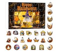 Halloween Countdown Calendar Hanging Ornament | 2025 Edition | 24-Day Flat Acrylic Decor with Ghosts & Bats - Perfect for Family Festivities