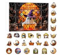 Halloween Countdown Calendar Hanging Ornament | 24-Day 2025 Edition | Flat Acrylic Design with Bats, Pumpkins & Moon - Festive Home Decor