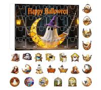 Halloween Countdown Calendar Hanging Ornament | 24-Day 2025 Edition | Flat Acrylic Design with Bats, Pumpkins & Moon - Festive Home Decor