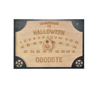 Halloween Countdown Calendar Ouija Board Engraved Wood for Fall Season Scary Home Witch Board (Black, 30X20CM)