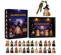 Halloween Countdown Calendar, Spooky, Ghost Decor Display, Built In LED Lights, 24 Day Surprise Design, 7.09 x 10.24 x 1.02in, for Kids Teens Adults Boys Girls Holiday