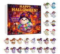 Halloween Countdown Calendar - Twenty-Four Days Countdown Pendant Set - Acrylic 2D Jewellery Decoration for Festive Home Decoration Parties Wall Decoration
