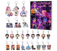 Halloween Countdown Calendar with 24 Keychains - 2D Acrylic Cool Hunter Blind Box for Kids Advent Gift 2025 (26x18cm)
