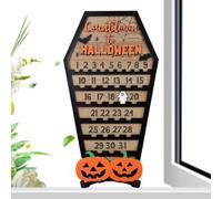 Halloween Countdown Calendar Wooden Coffin Desktop Decoration for Holidays