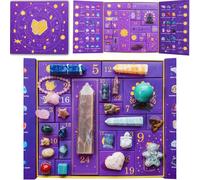 Halloween Countdown Crystal Gift Box, Halloween Advent Calendar 2025, 24 Day Crystal Countdown Calendar Contains 24 Stones, Surprise Hallween Crystals Stone Collection Gift (#C)