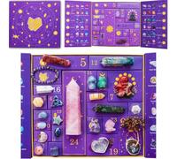 Halloween Countdown Crystal Gift Box, Halloween Advent Calendar 2025, 24 Day Crystal Countdown Calendar Contains 24 Stones, Surprise Hallween Crystals Stone Collection Gift (#D)