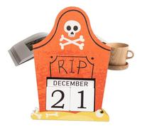 Halloween Countdown Cube, 2025 Wooden Calendar Building Blocks, Festive Advent Decoration for Workplace, Classroom, Teenagers, Adults