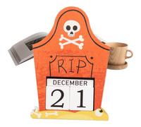 Halloween Countdown Decoration Adjustable Festival Display Ornament | Ghost Countdown Calendar Decoration for Kids Adults Collectors Students Mantel Bookshelf Cafe Dorm (A)