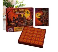 Halloween Countdown Puzzle - 70x50 Cm Haunted House Jigsaw, Paper Activity | 30 Day Challenge for Collectors Teens Adults School Events Stocking Stuffer Entertainment