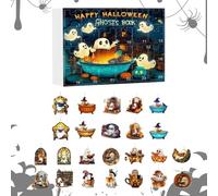 Halloween Countdown Toy - 24 Day Halloween Countdown Calendar - 2D Flat Acrylic Ghost Keepsake Collectible for Tree Fence Window Wall Mantel Family Teens Kids
