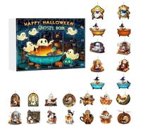 Halloween Countdown Toy,Countdown To Halloween Decoration | 2D Flat Acrylic Ghost Keepsake Collectible for Tree Fence Window Wall Mantel Family Teens Kids