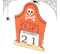 Halloween Countdown, Wooden Calendar Blocks, 3.94 x 1.34 inches 2025 Festival Decor, Adjustable Holiday Advent Display, Spooky Craft Decoration for Bedroom, Kitchen, Classroom, Vacation, Teen Rooms
